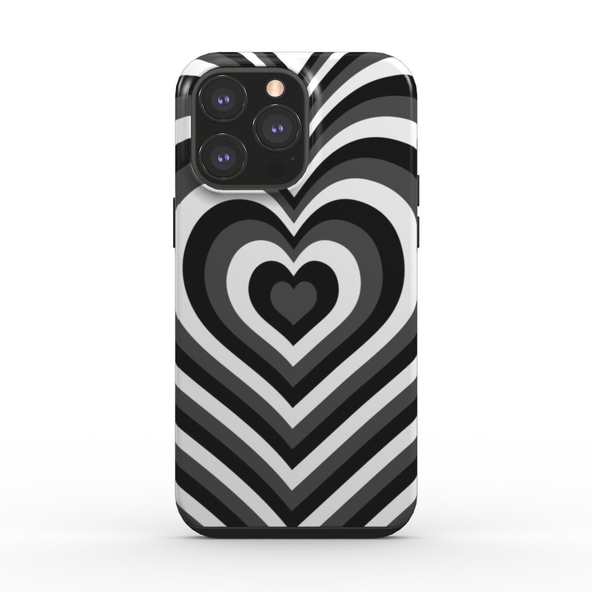 Coque Protection 2 en 1 - Coeur Noir&Blanc