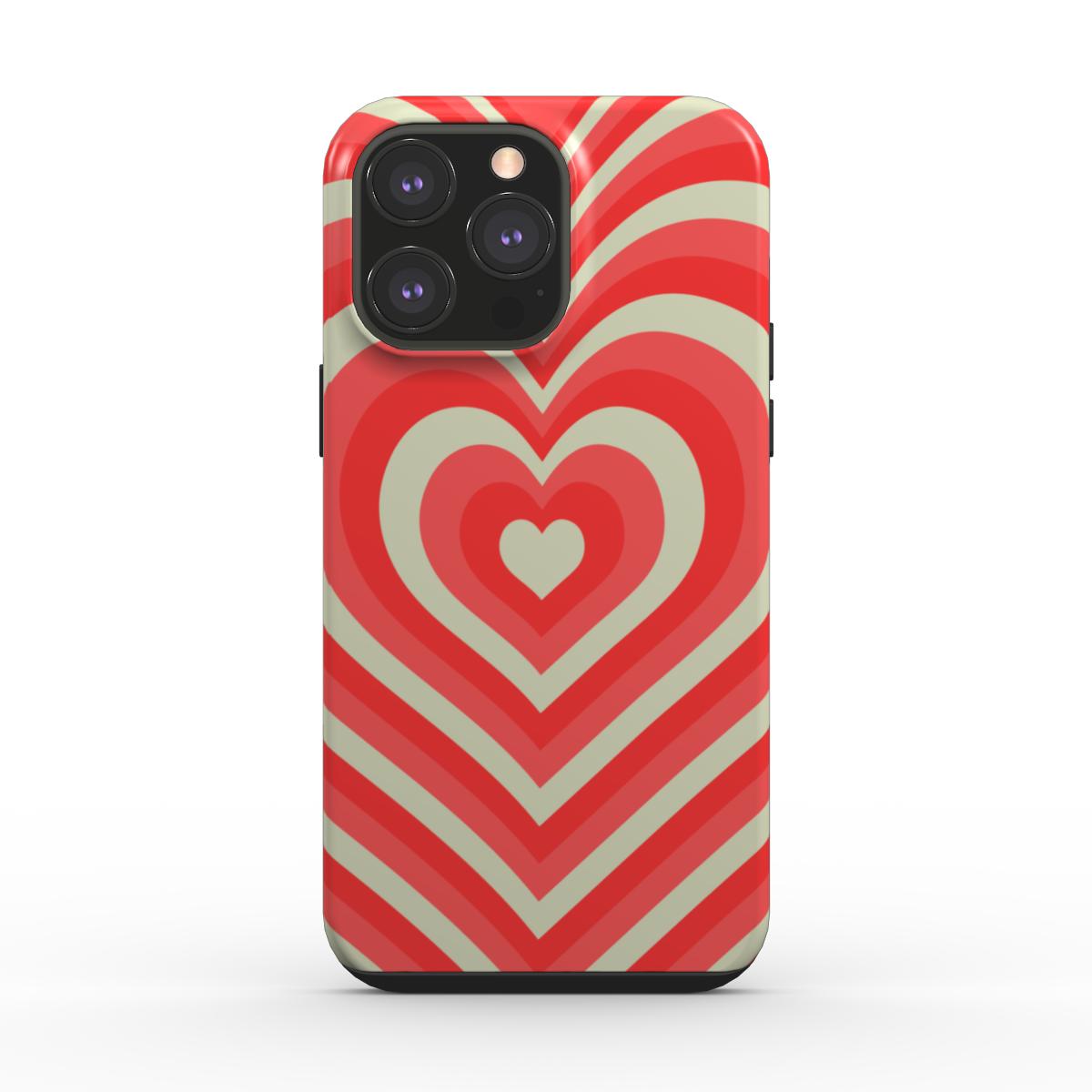 Coque Protection 2 en 1 - Coeur Rouge & Blanc