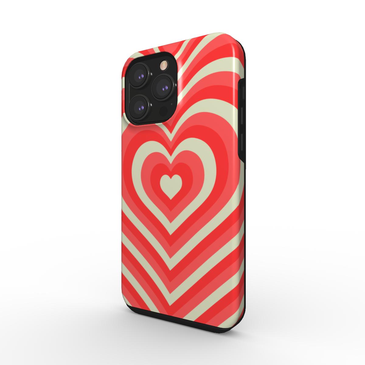 Coque Protection 2 en 1 - Coeur Rouge & Blanc