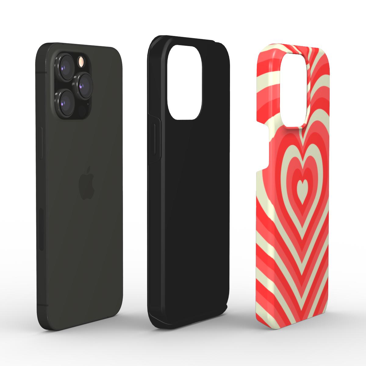 Coque Protection 2 en 1 - Coeur Rouge & Blanc