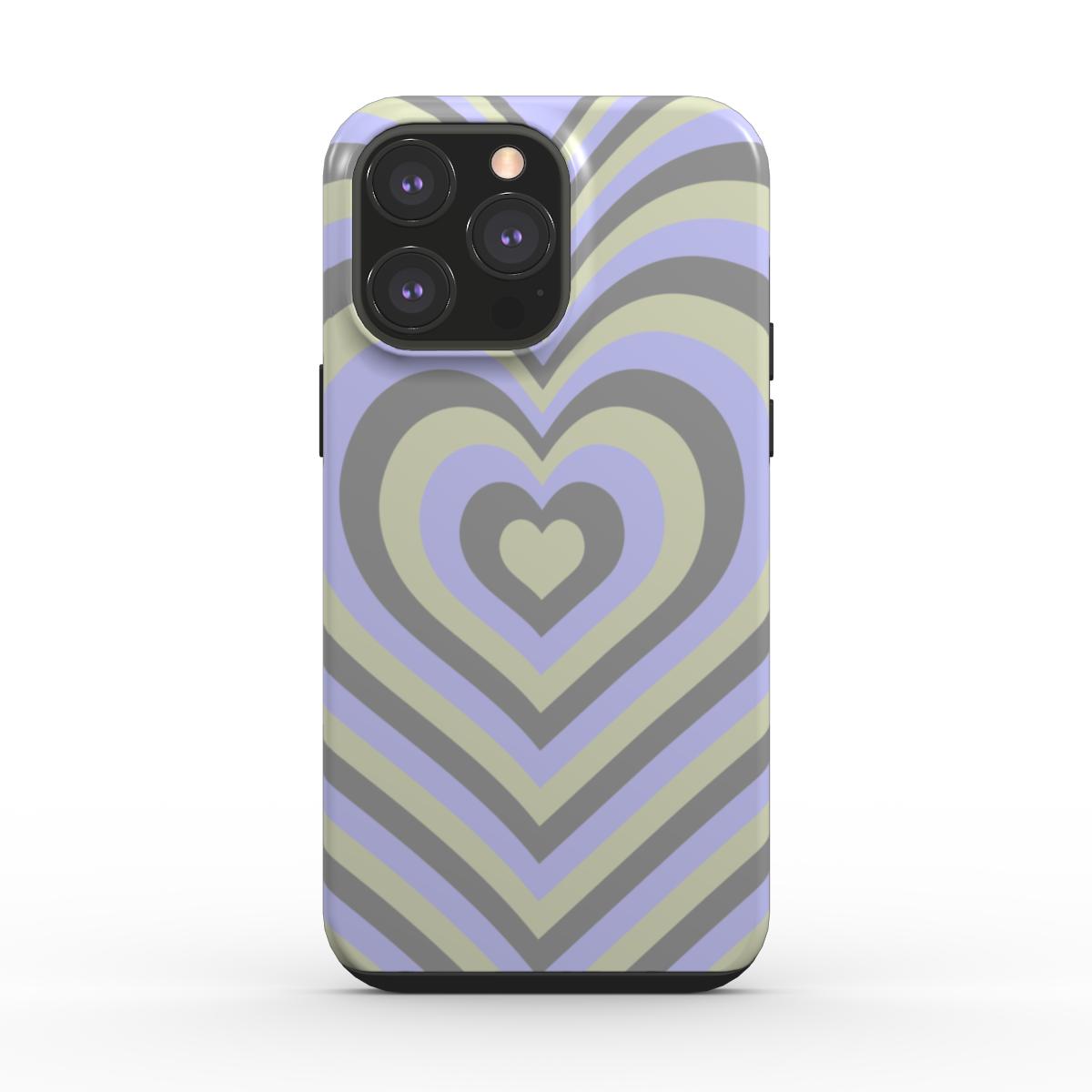 Coque Protection 2 en 1 - Coeur Bleu&Gris