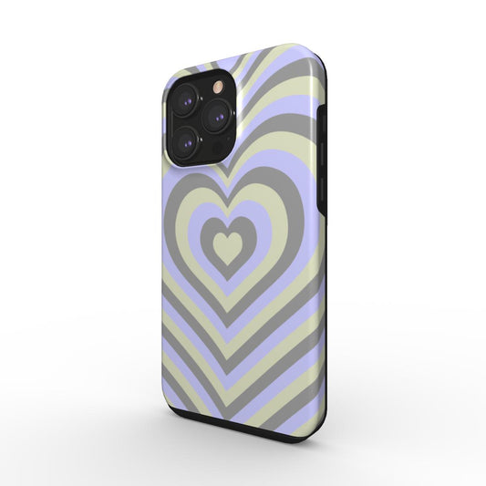 Coque Protection 2 en 1 - Coeur Bleu&Gris