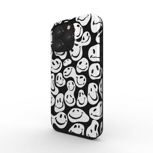 Coque Protection 2 en 1 - Smiley Noir&Blanc