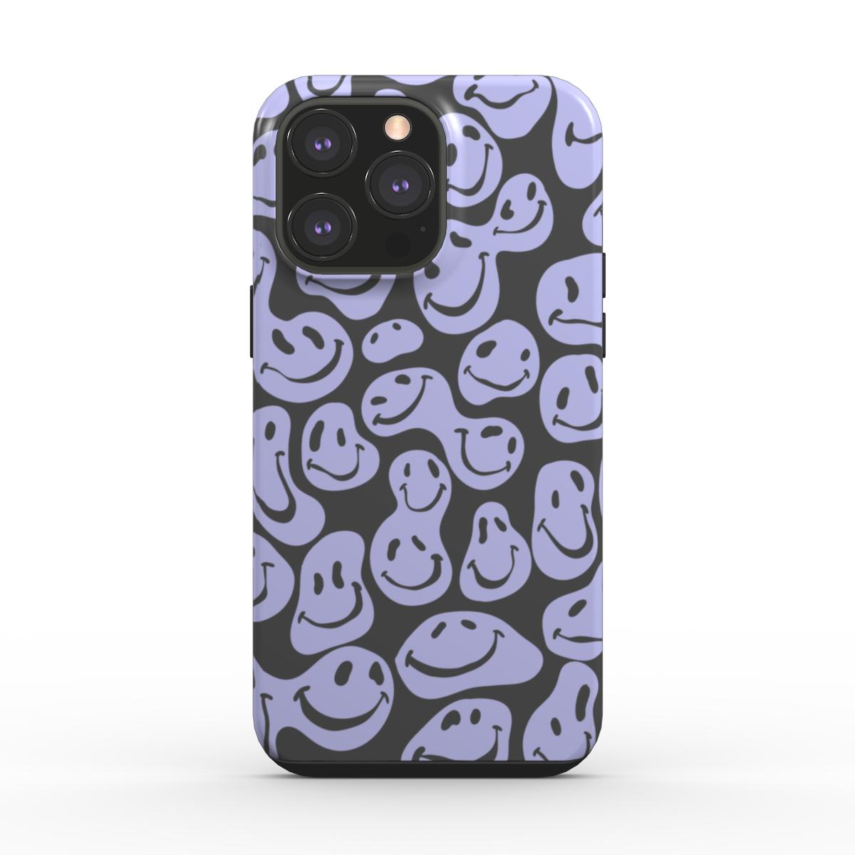 Coque Protection 2 en 1 - Smiley Bleu Foncé